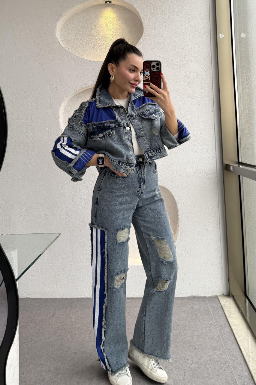 Paraşüt Pencereli Yırtık Detaylı Biyeli Takım 