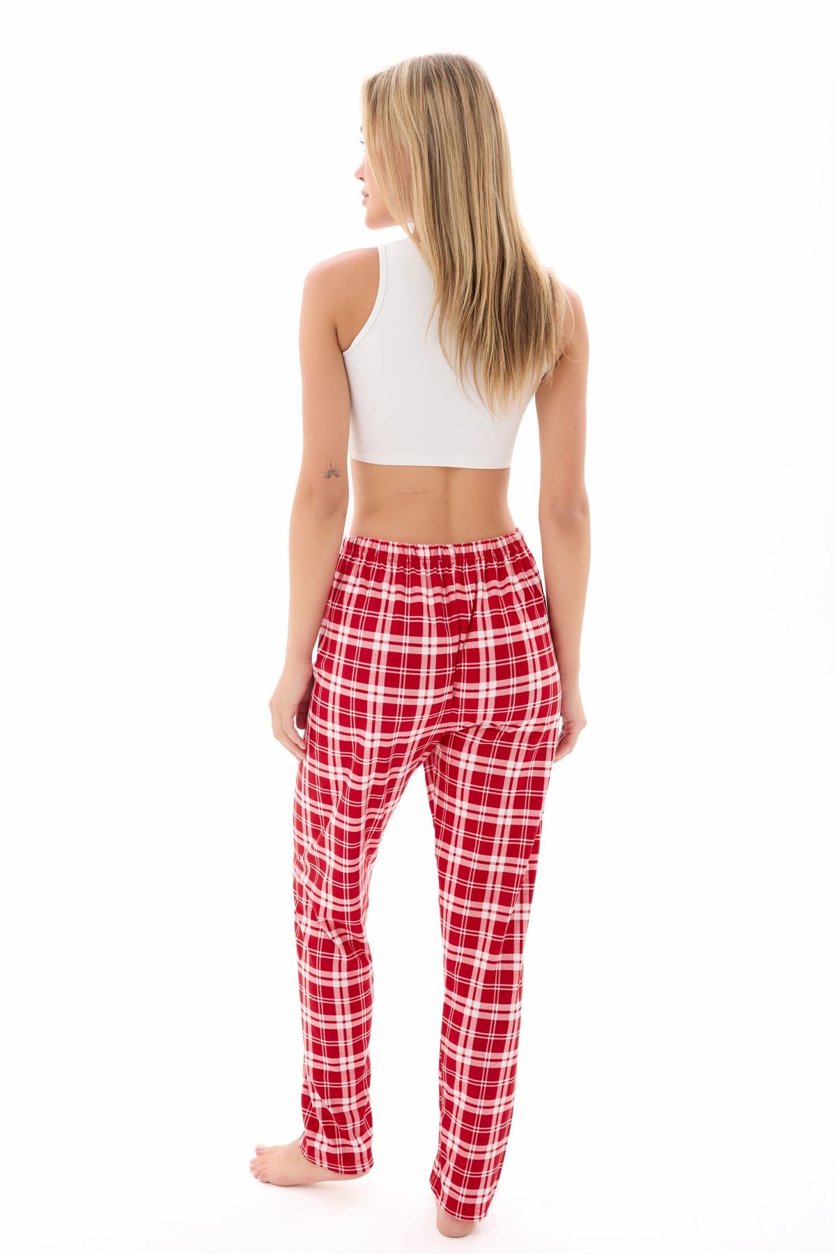 Kadın Desenli Yumuşak Dokulu Örme Pijama Altı