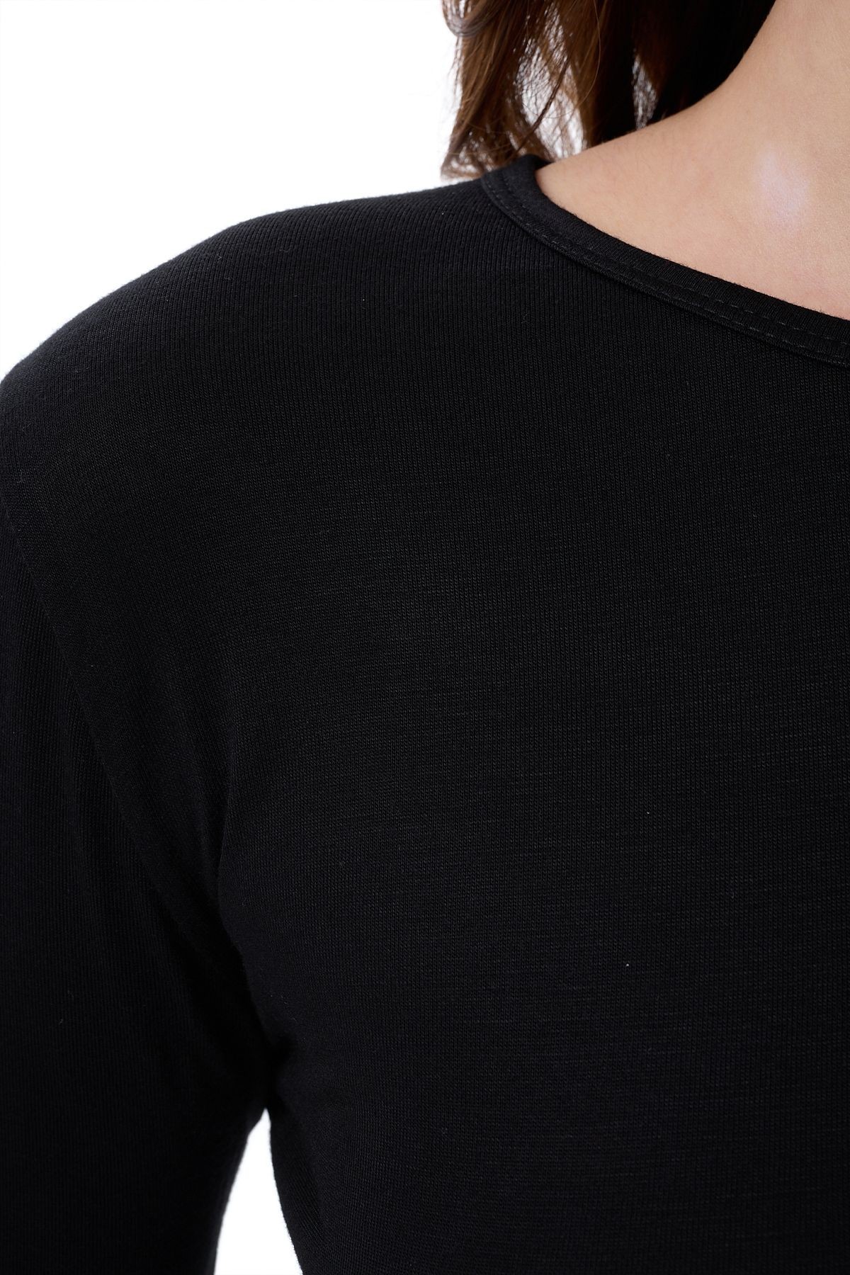 Bisiklet Yaka Basic Uzun Kollu Body