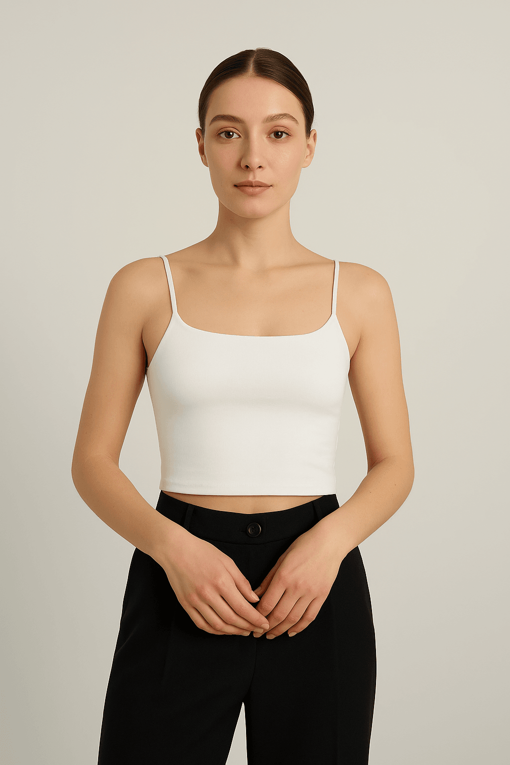 İp Askılı Astarlı Crop Büstiyer Bluz