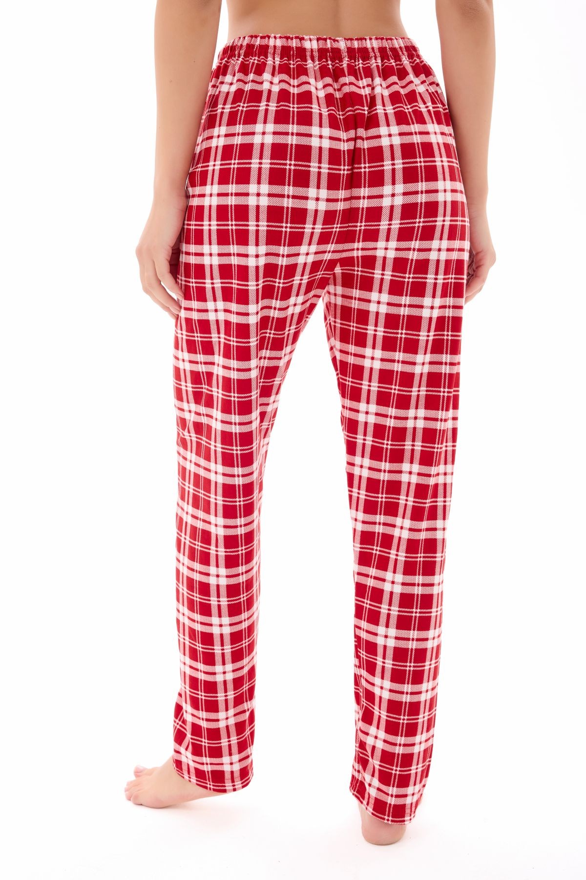 Kadın Desenli Yumuşak Dokulu Örme Pijama Altı