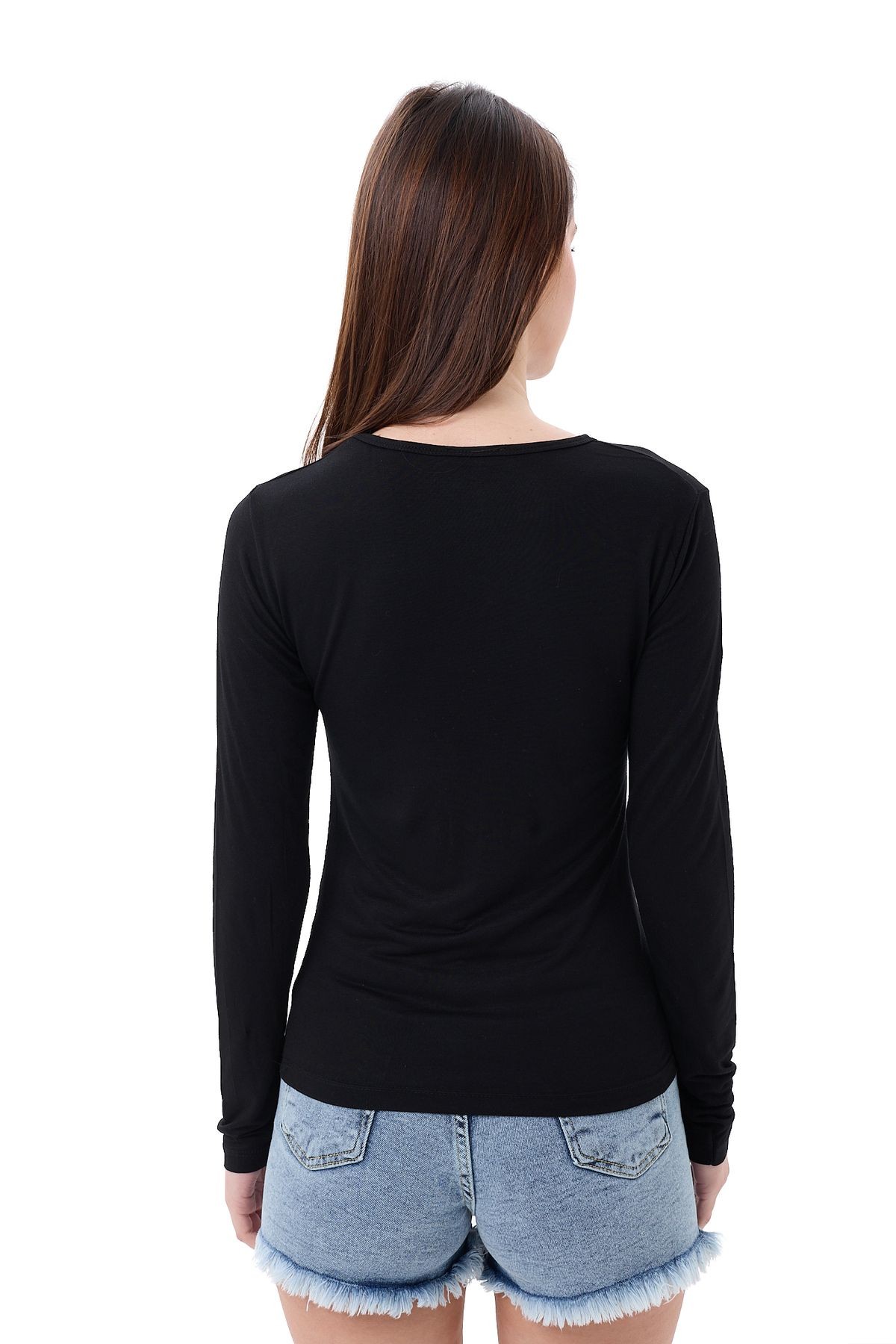Bisiklet Yaka Basic Uzun Kollu Body