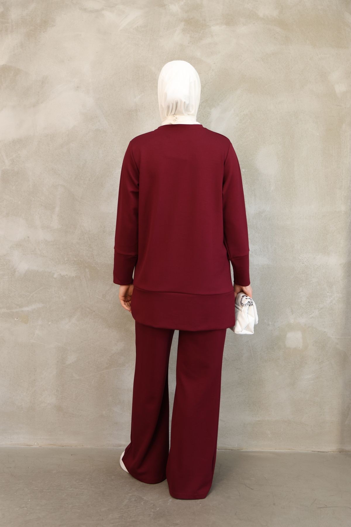 Çimalı Kadın Tesettür İkili Takım – Viskon Karışımlı Tunik & Geniş Paça Pantolon