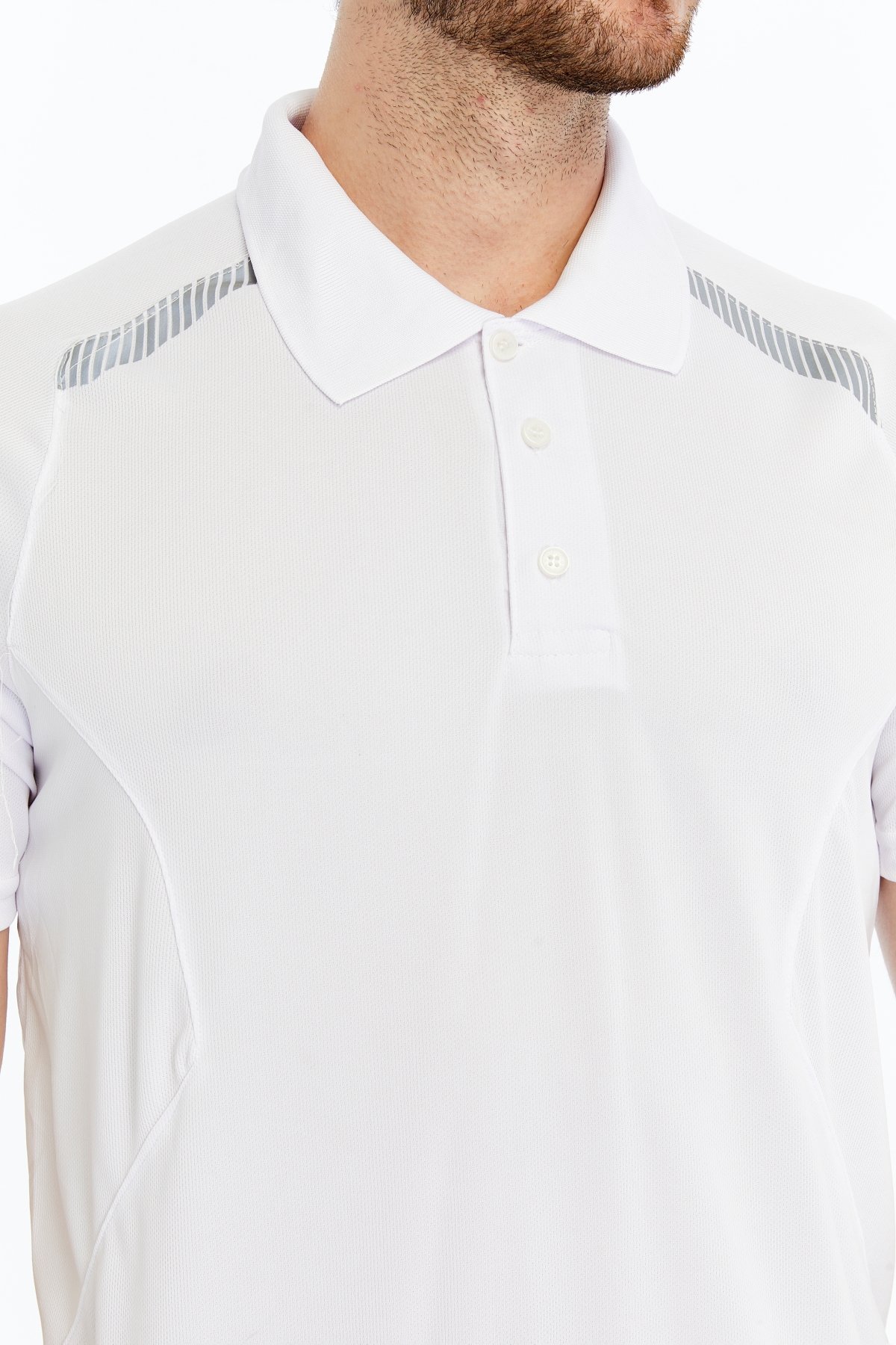Uniprom Erkek Polo Yaka Tişört Nefes Alan Kumaş Procool Spor Outdoor T-shirt Beyaz