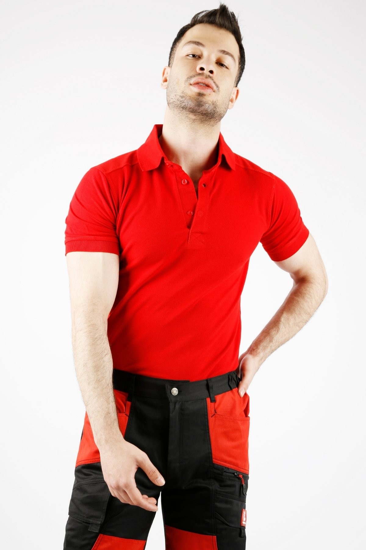 Uniprom Polo Yaka %100 Pamuk T Shirt Erkek Kırmızı