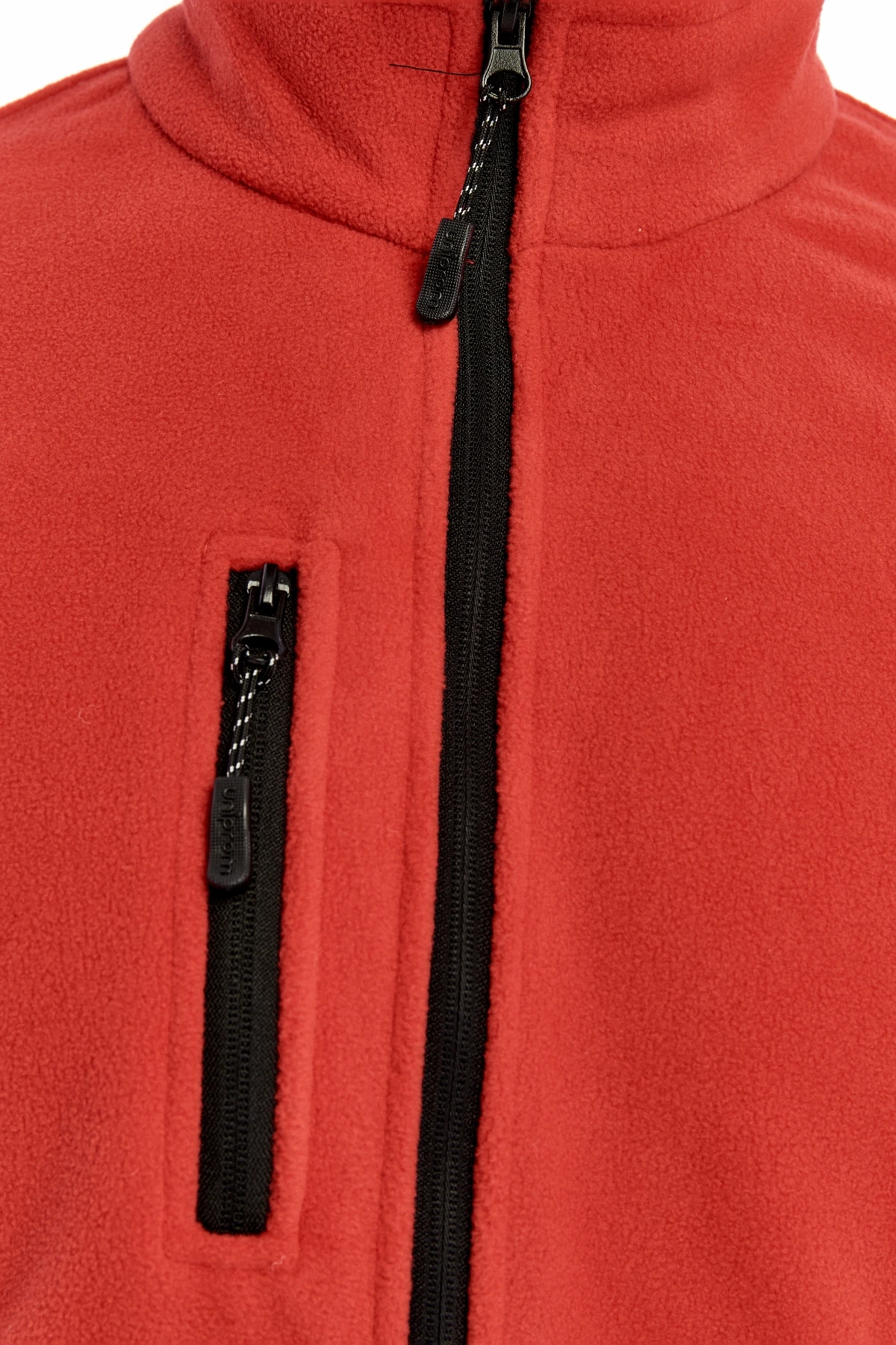 Uniprom Erkek Polar Ceket Tam Fermuarlı 3 Cepli Kırmızı Reçme