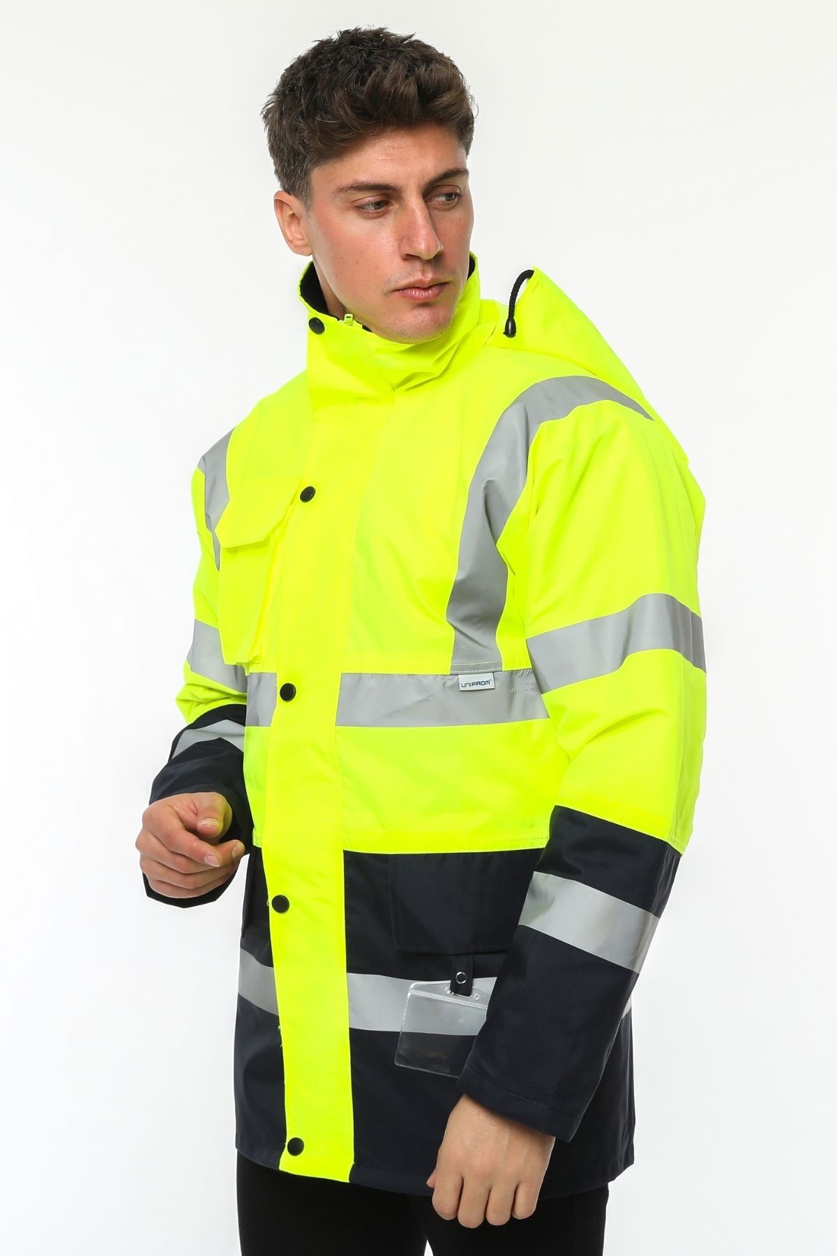 Uniprom İş Kabanı Parka Su ve Rüzgar Geçirmez Rain Safety Model Membranlı Neon Sarı Erkek