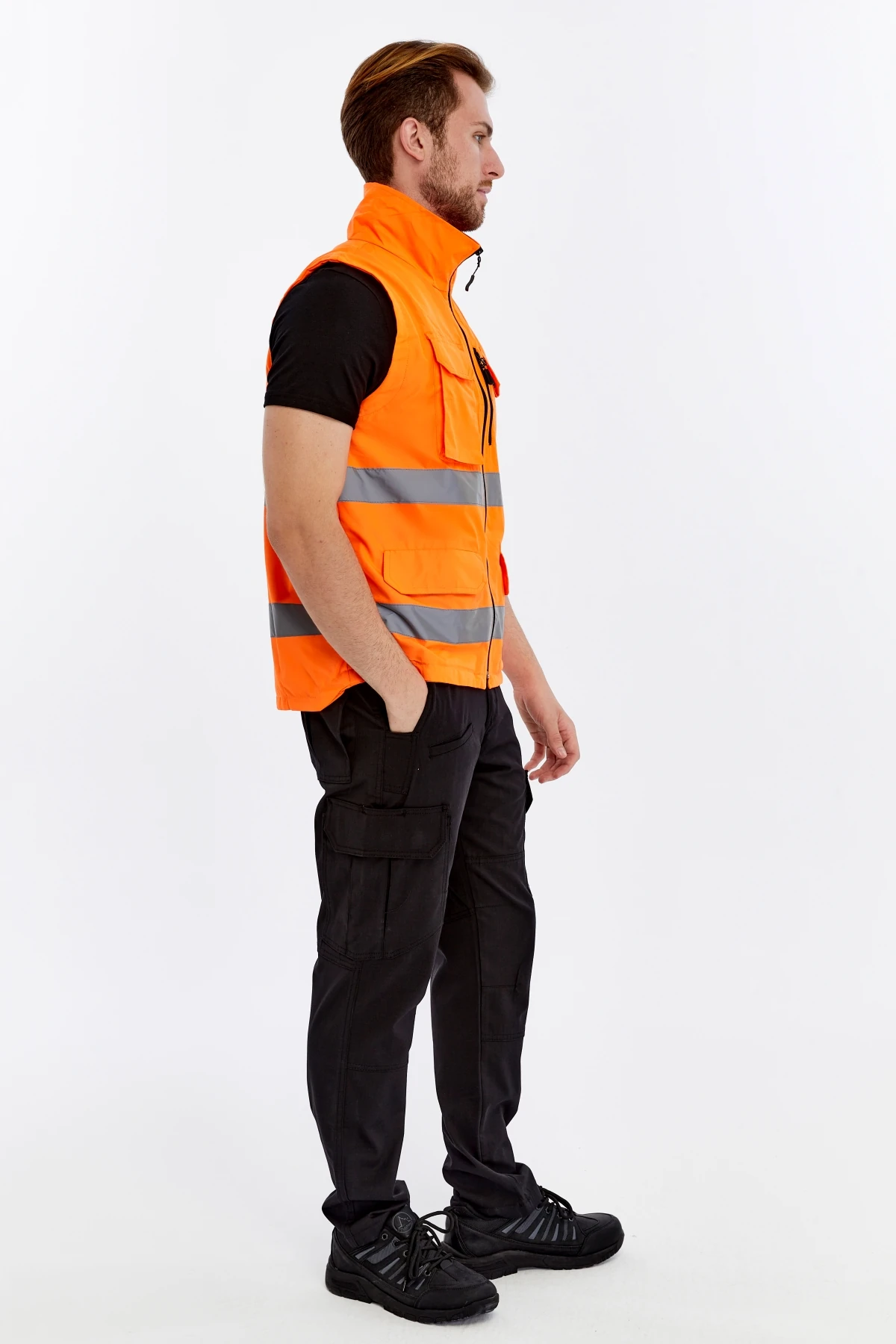 Uniprom Mühendis Yeleği Yönetici İkaz Yeleği Nora Model Reflektörlü Neon Turuncu