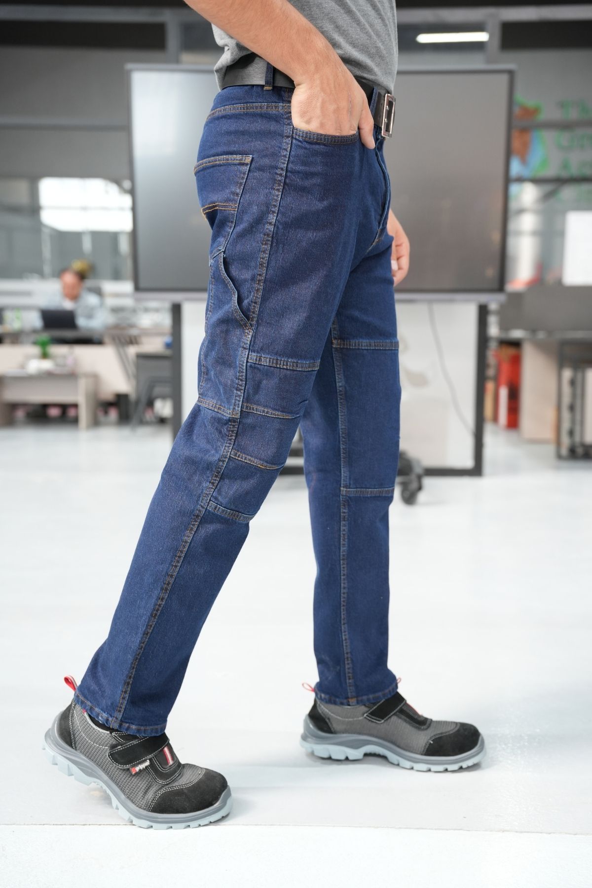 Uniprom İş Pantolonu Kot Kumaş Titan Flex Model Lacivert