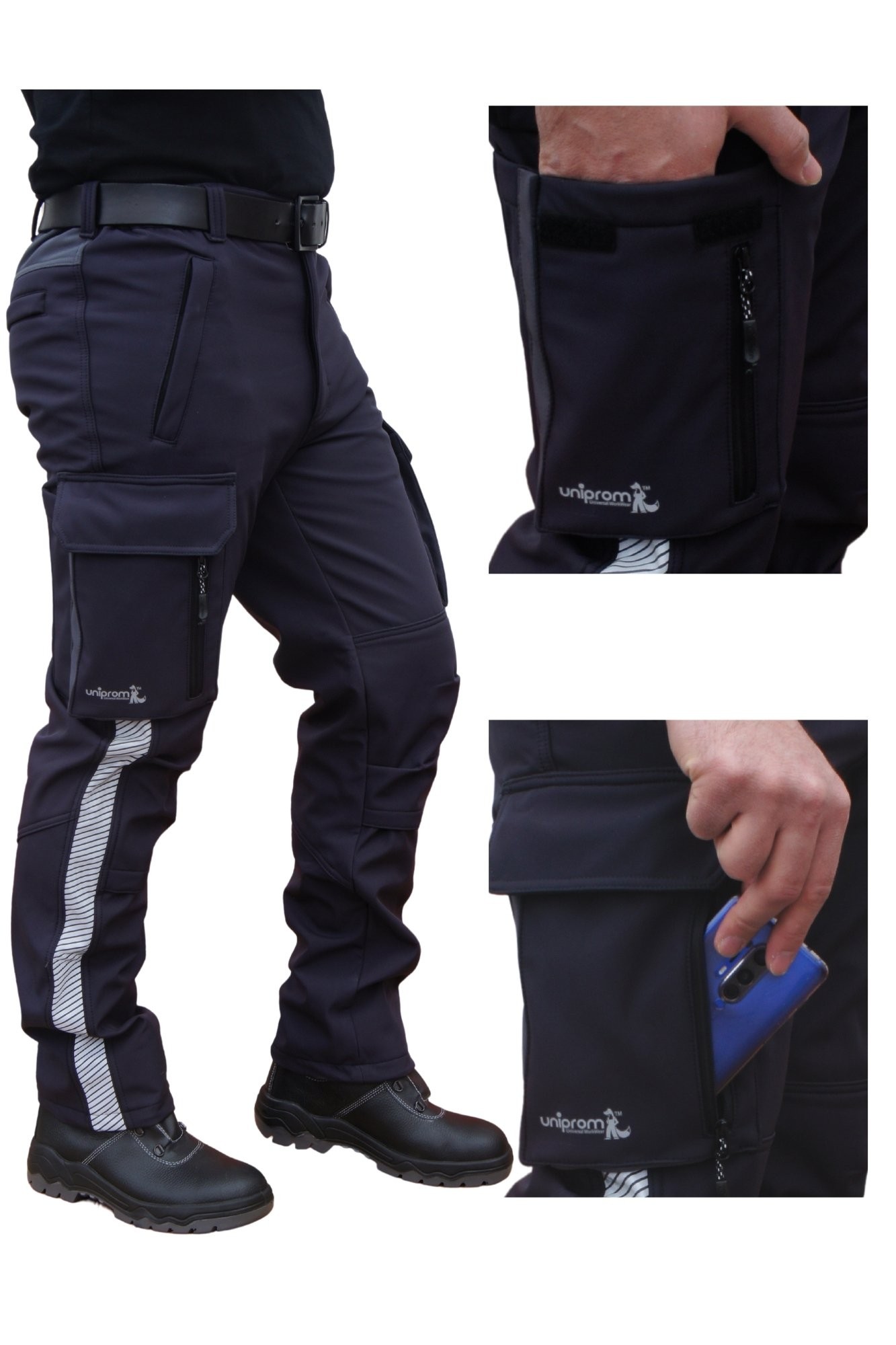 Uniprom Softshell Pantolon Oslo Model Su ve Rüzgar Geçirmez Füme