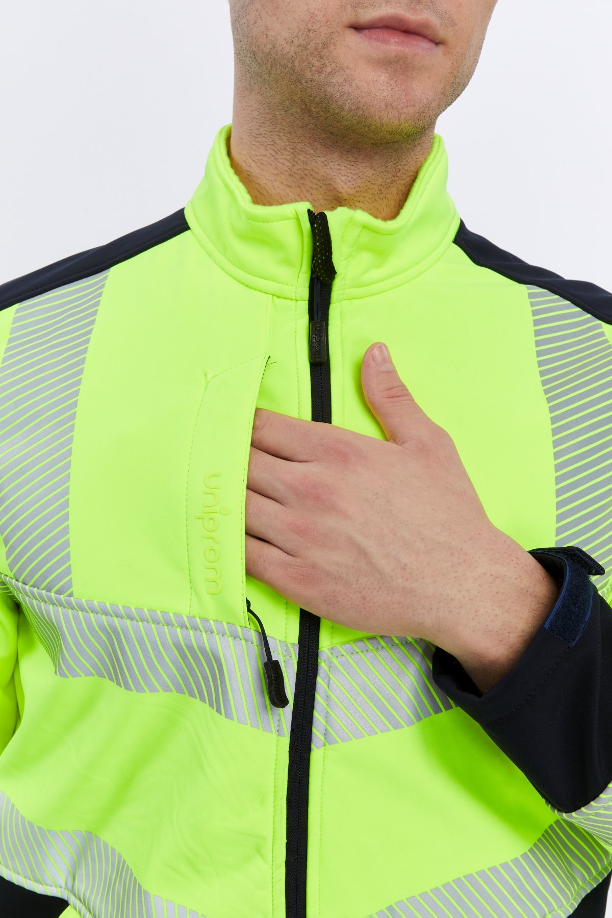 Uniprom Softshell Mont İçi Polarlı Su ve Rüzgar Geçirmez Yüksek Görünümlü Pro Model Neon Sarı