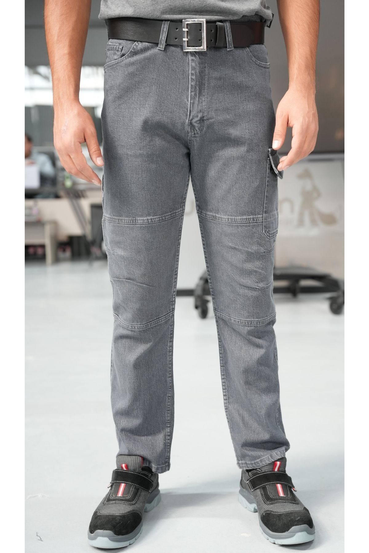 Uniprom İş Pantolonu Kot Kumaş Titan Flex Model Gri