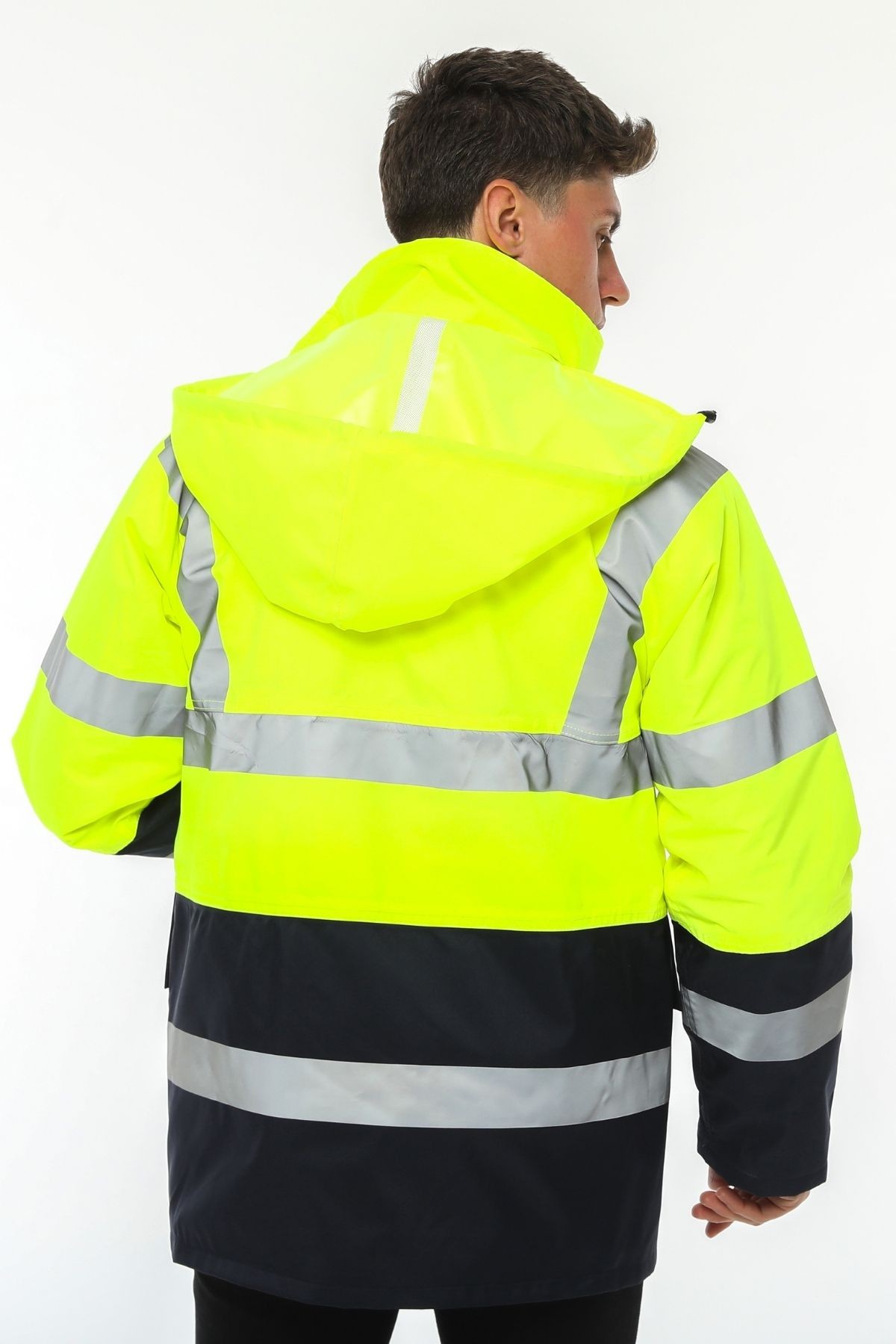 Uniprom İş Kabanı Parka Su ve Rüzgar Geçirmez Rain Safety Model Membranlı Neon Sarı Erkek