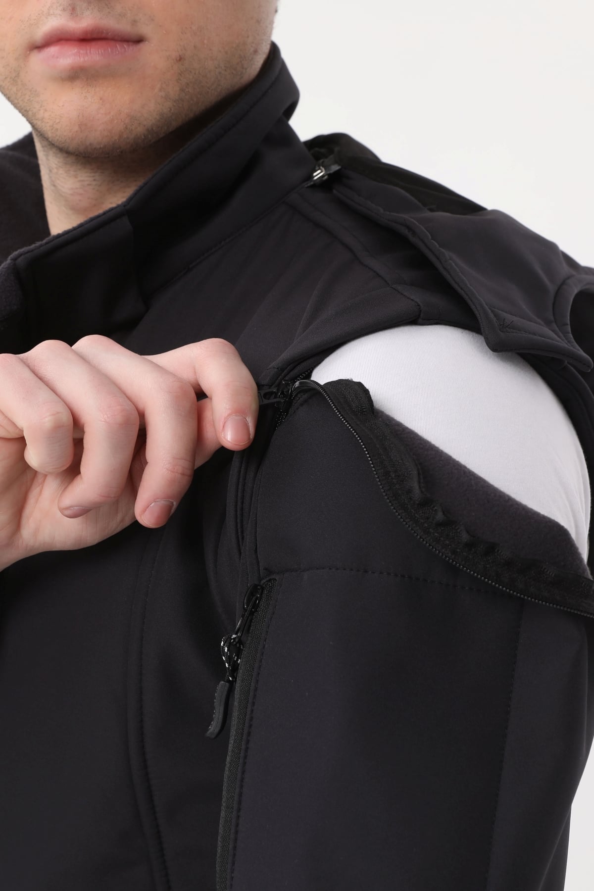 Uniprom Taktikal Softshell Mont Kollar ve Kapşon Çıkabilir Erkek Füme