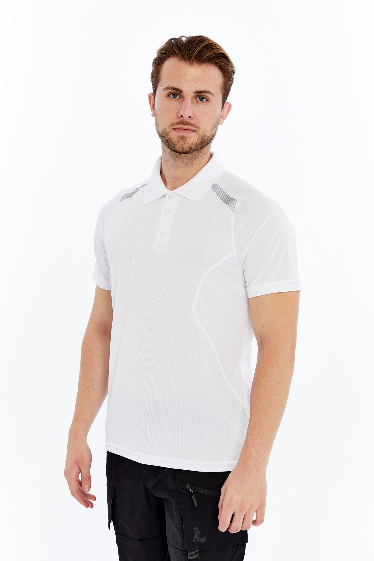 Uniprom Erkek Polo Yaka Tişört Nefes Alan Kumaş Procool Spor Outdoor T-shirt Beyaz