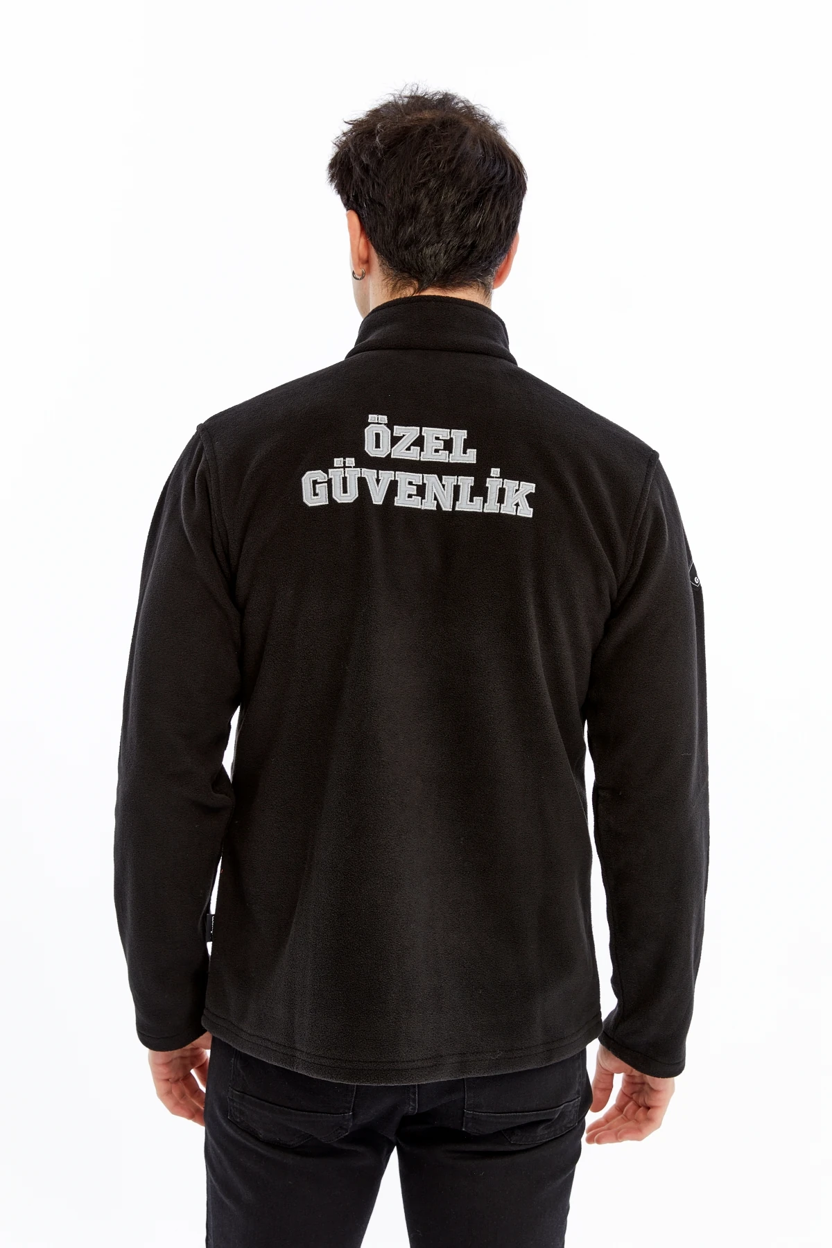Uniprom Erkek Özel Güvenlik Polar Ceket Tam Fermuarlı 3 Cepli Siyah