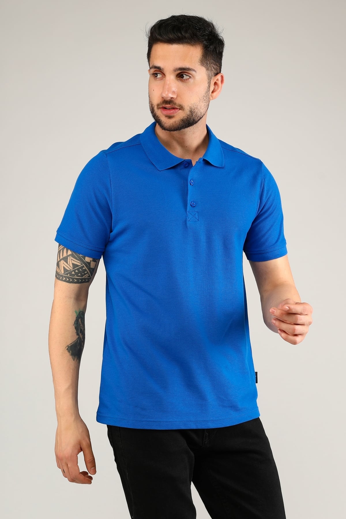 Uniprom Polo Yaka Tişört %100 Pamuk Mavi Erkek