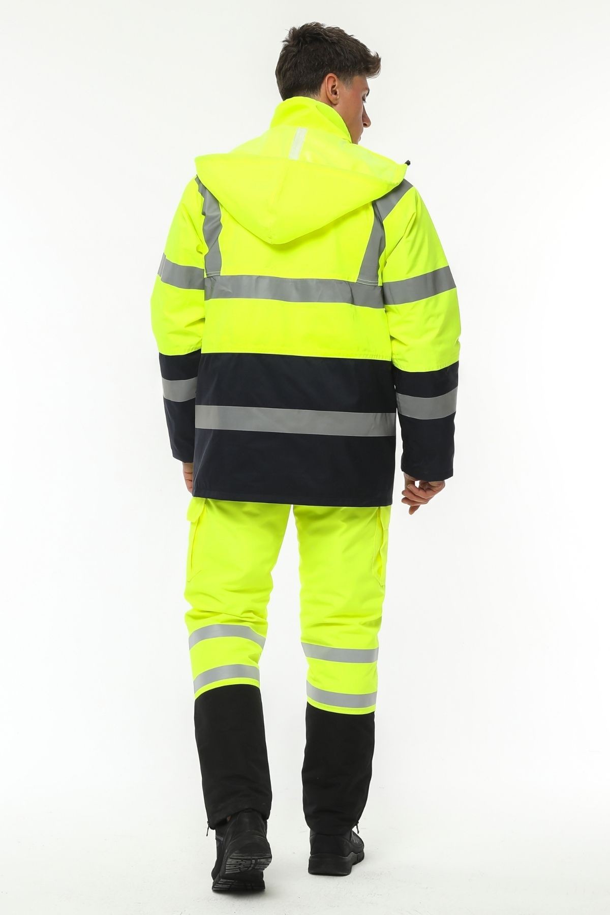 Uniprom İş Kabanı Parka Su ve Rüzgar Geçirmez Rain Safety Model Membranlı Neon Sarı Erkek