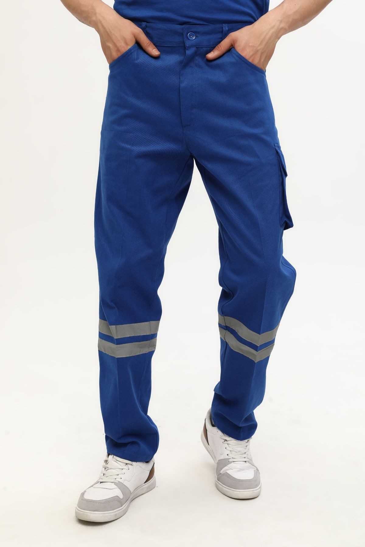 Uniprom İş Pantolonu %100 Pamuk Klasik Model Mavi Kargo Pantolon Yazlık