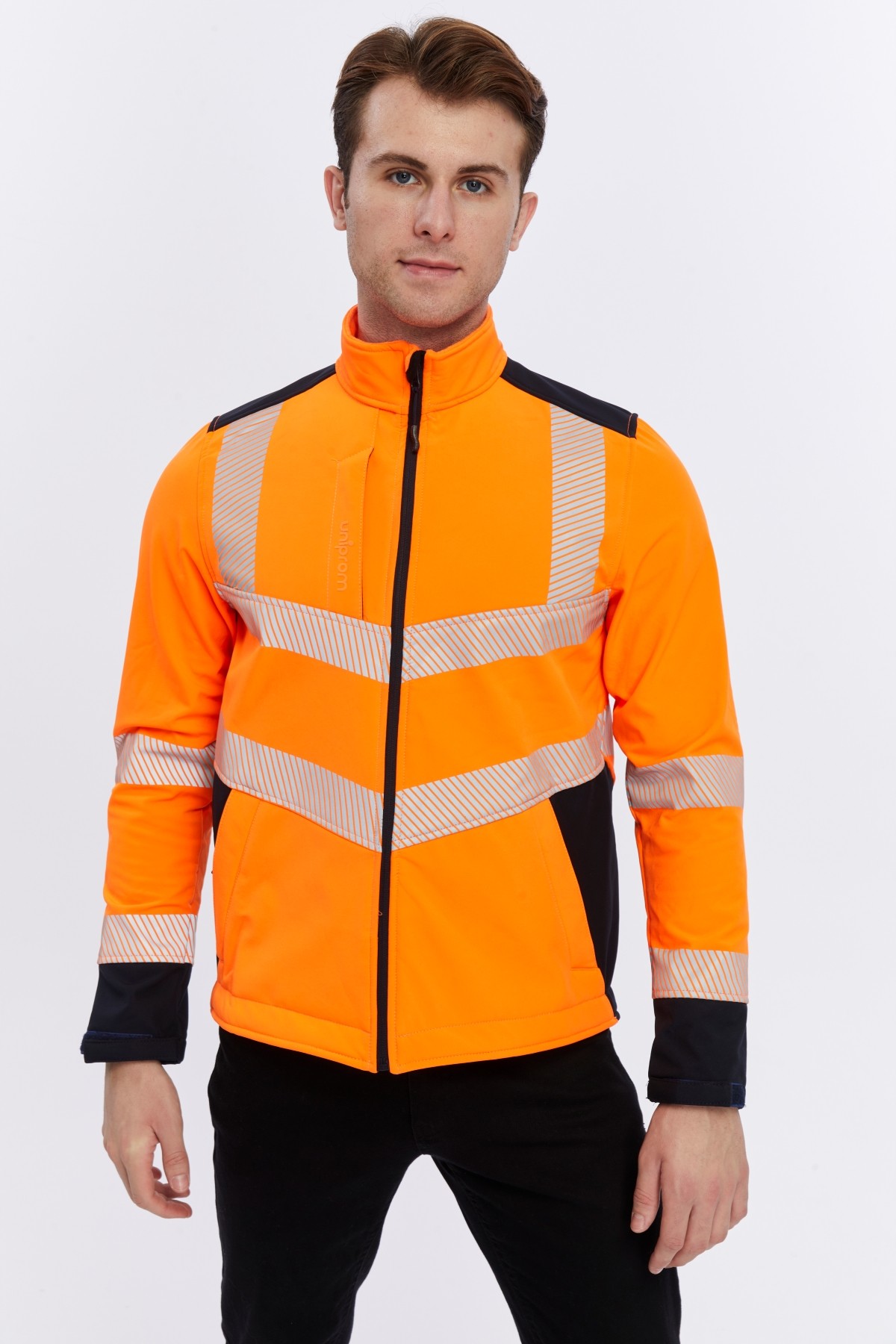 Uniprom Softshell Mont İçi Polarlı Su ve Rüzgar Geçirmez Yüksek Görünümlü Pro Model Neon Turuncu