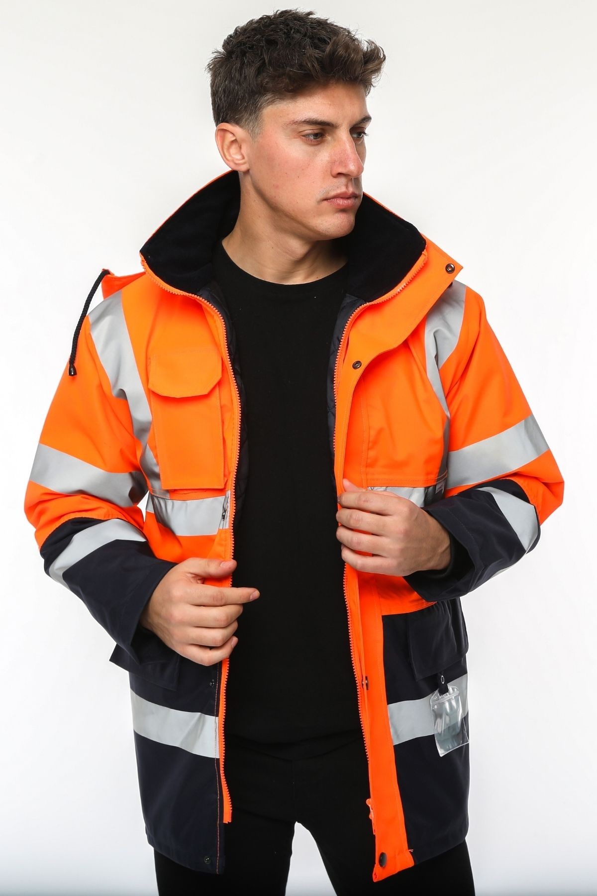 Uniprom İş Kabanı Parka Su ve Rüzgar Geçirmez Rain Safety Model Membranlı Neon Turuncu Erkek