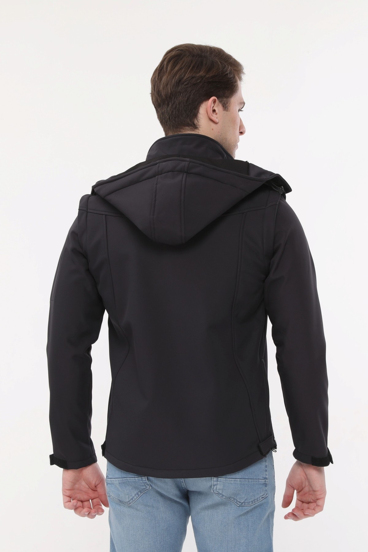 Uniprom Taktikal Softshell Mont Kollar ve Kapşon Çıkabilir Erkek Füme