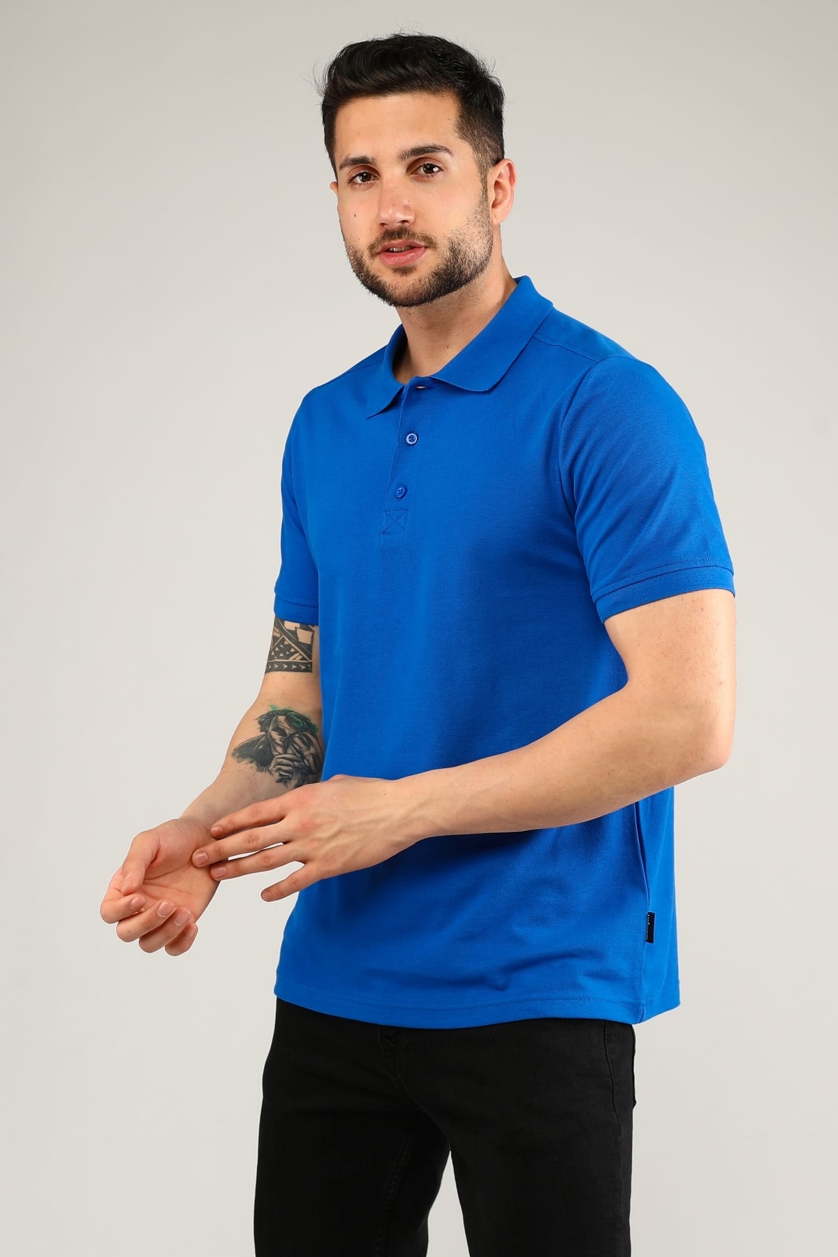 Uniprom Polo Yaka Tişört %100 Pamuk Mavi Erkek
