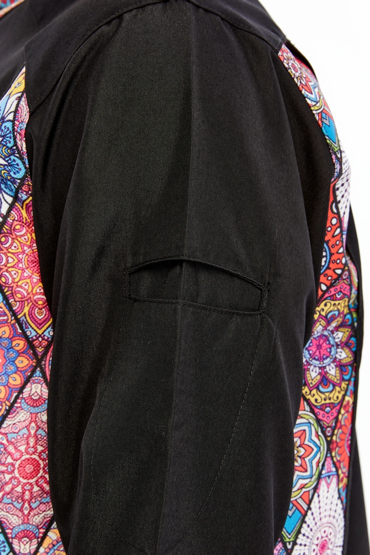 Uniprom Uzun Kollu Aşçı Ceketi Önlük Şef, Garson Mandala Model Siyah