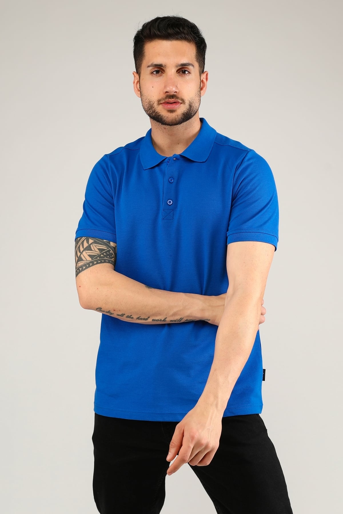 Uniprom Polo Yaka Tişört %100 Pamuk Mavi Erkek