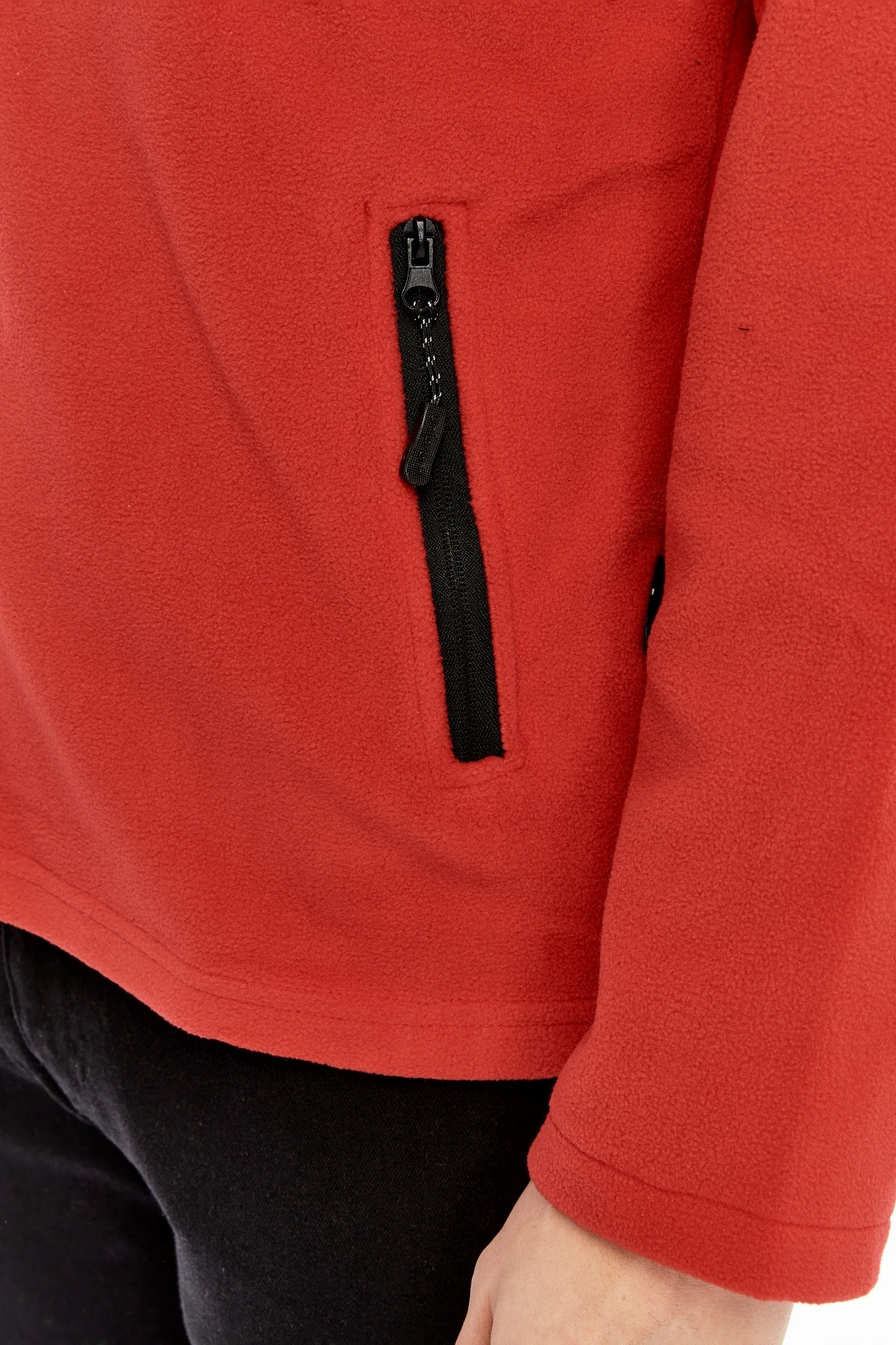 Uniprom Erkek Polar Ceket Tam Fermuarlı 3 Cepli Kırmızı Reçme