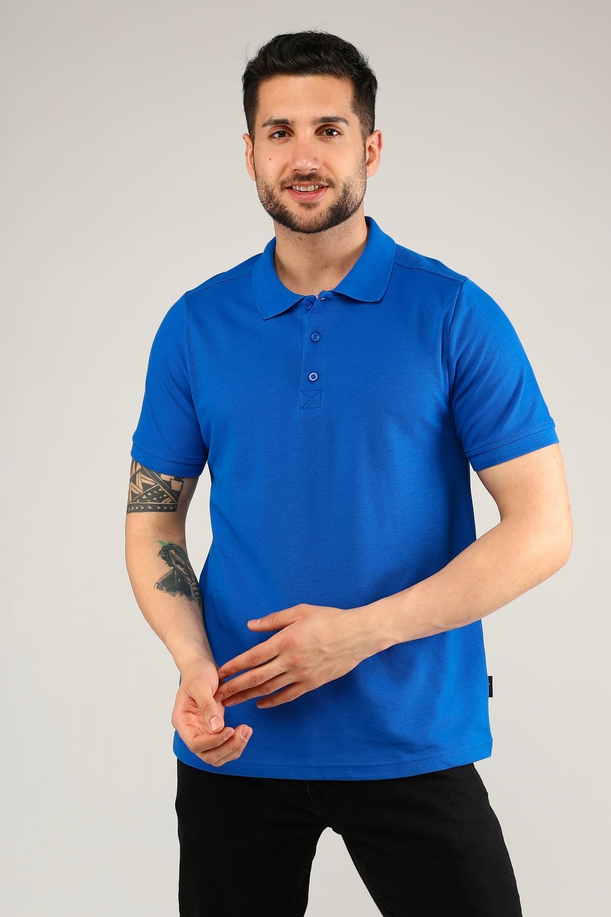 Uniprom Polo Yaka Tişört %100 Pamuk Mavi Erkek
