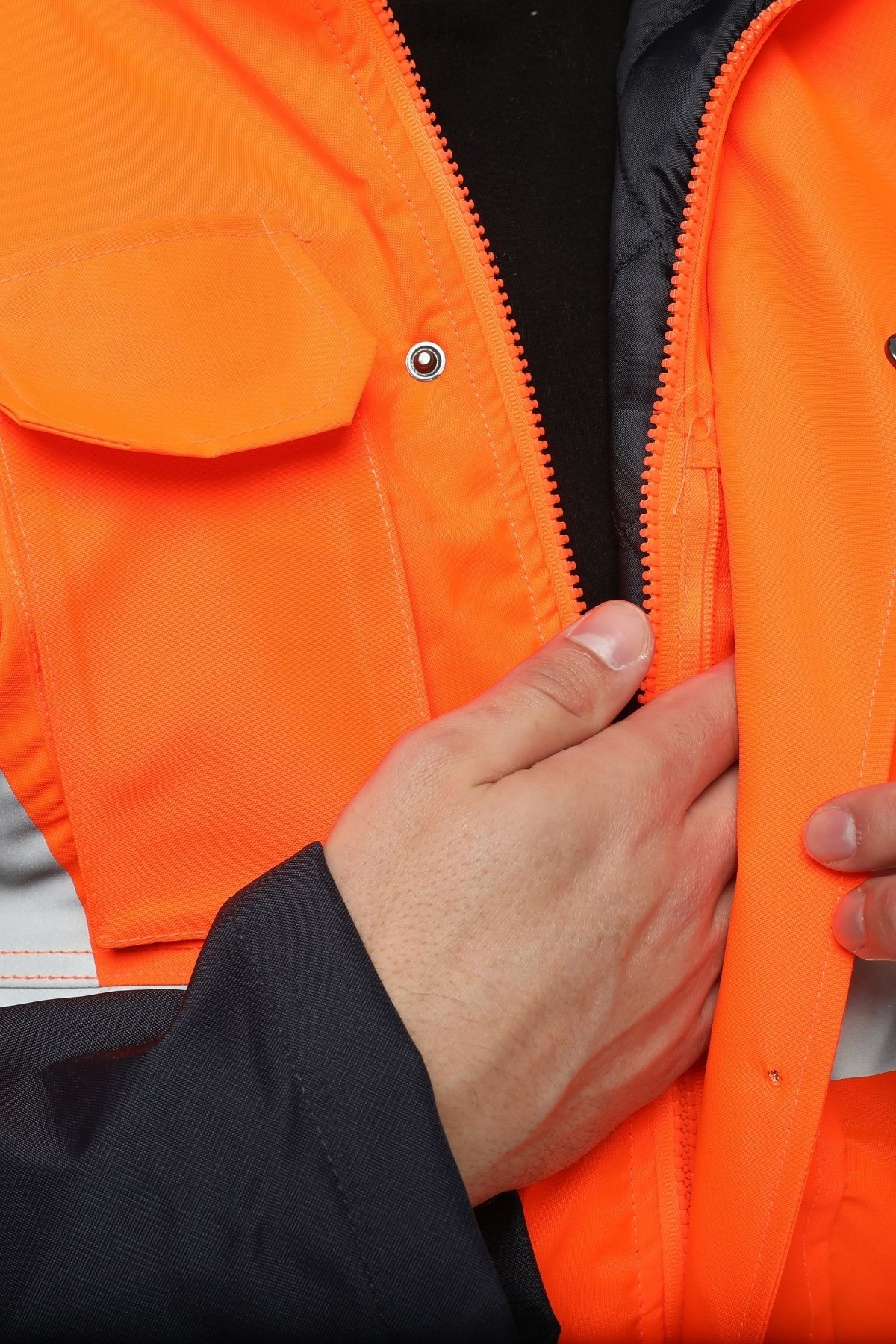 Uniprom İş Kabanı Parka Su ve Rüzgar Geçirmez Rain Safety Model Membranlı Neon Turuncu Erkek