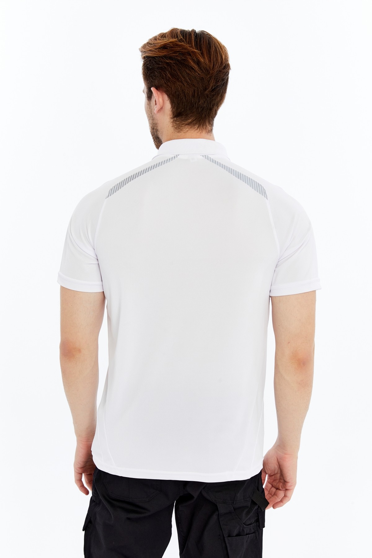 Uniprom Erkek Polo Yaka Tişört Nefes Alan Kumaş Procool Spor Outdoor T-shirt Beyaz