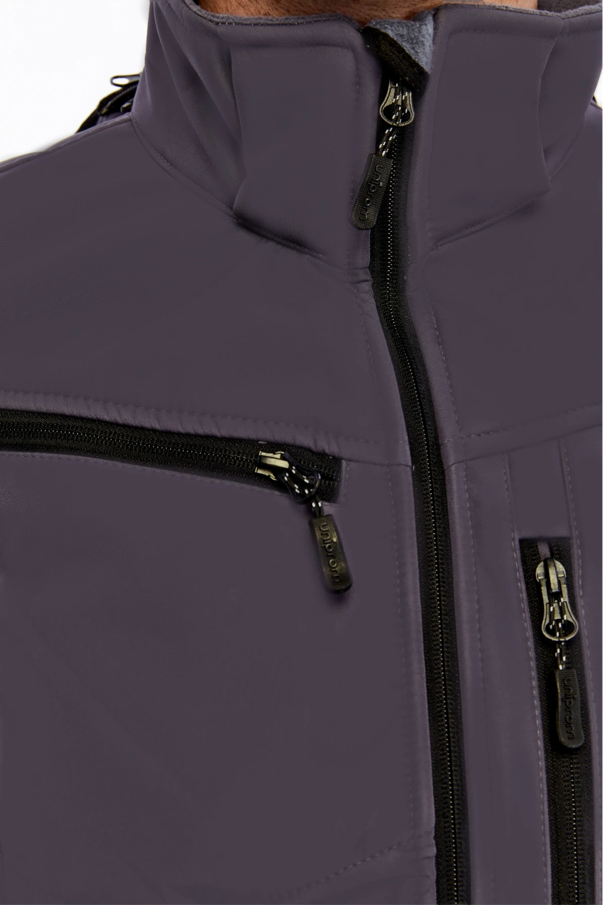 Uniprom Taktikal Softshell Mont Kollar ve Kapşon Çıkabilir Erkek Gri