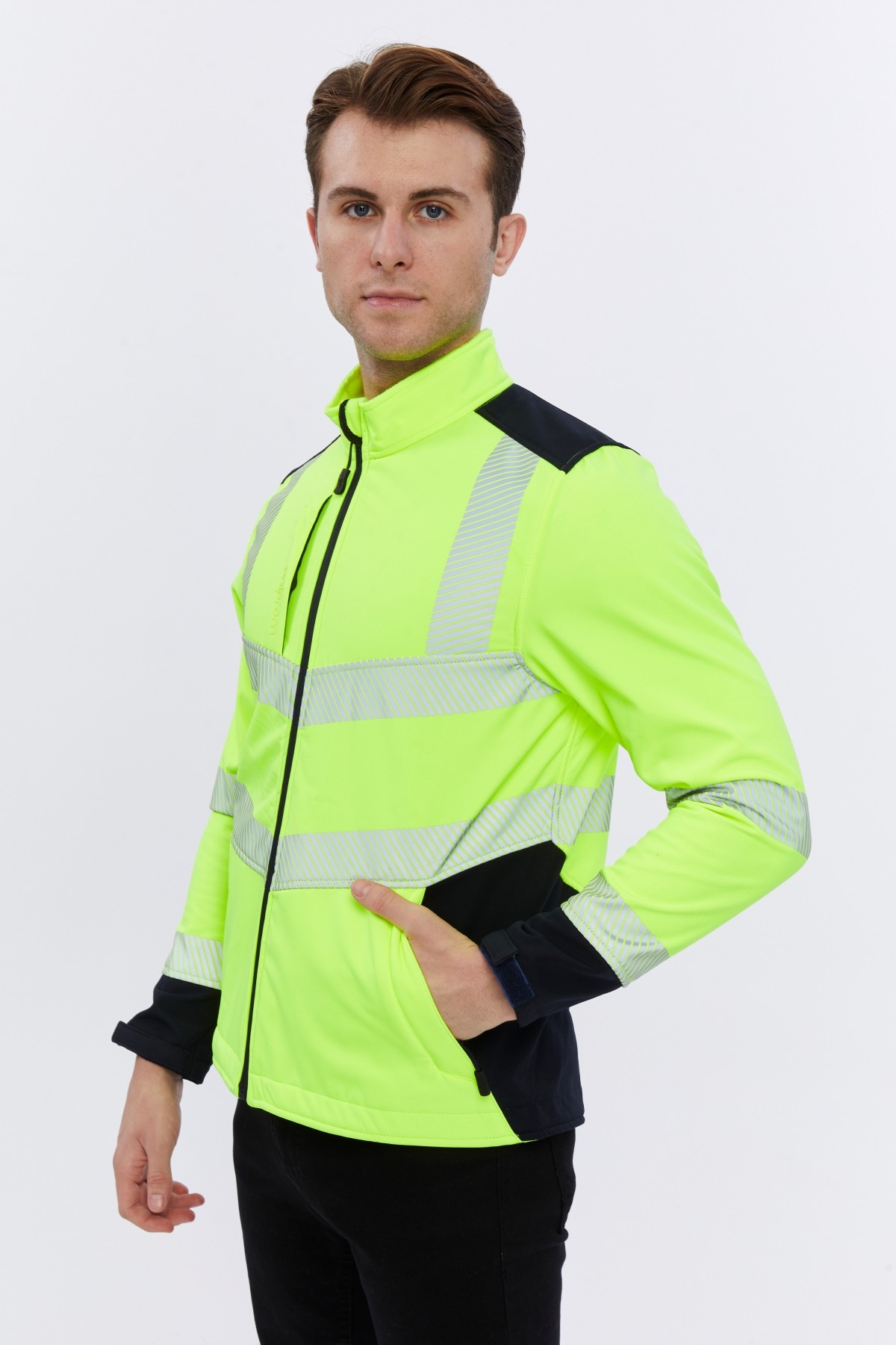 Uniprom Softshell Mont İçi Polarlı Su ve Rüzgar Geçirmez Yüksek Görünümlü Pro Model Neon Sarı