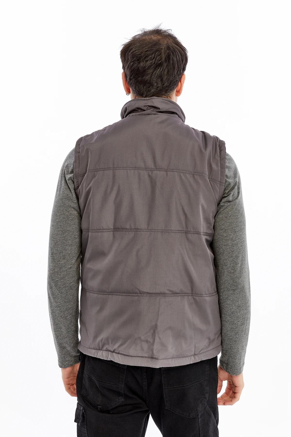 Uniprom İş Yeleği İçi Polarlı ve Elyaflı Su ve Rüzgar Geçirmez 4 Cepli High Warm Gri