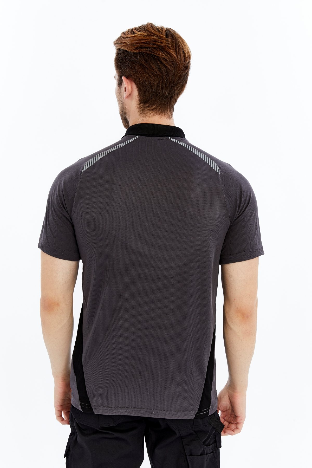 Uniprom Erkek Polo Yaka Tişört Nefes Alan Kumaş Procool Spor Outdoor T-shirt Füme