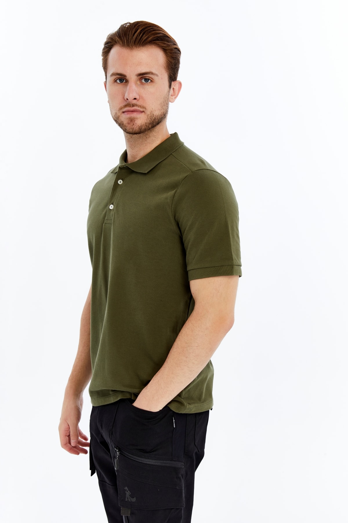 Uniprom Polo Yaka Tişört %100 Pamuk Haki Erkek