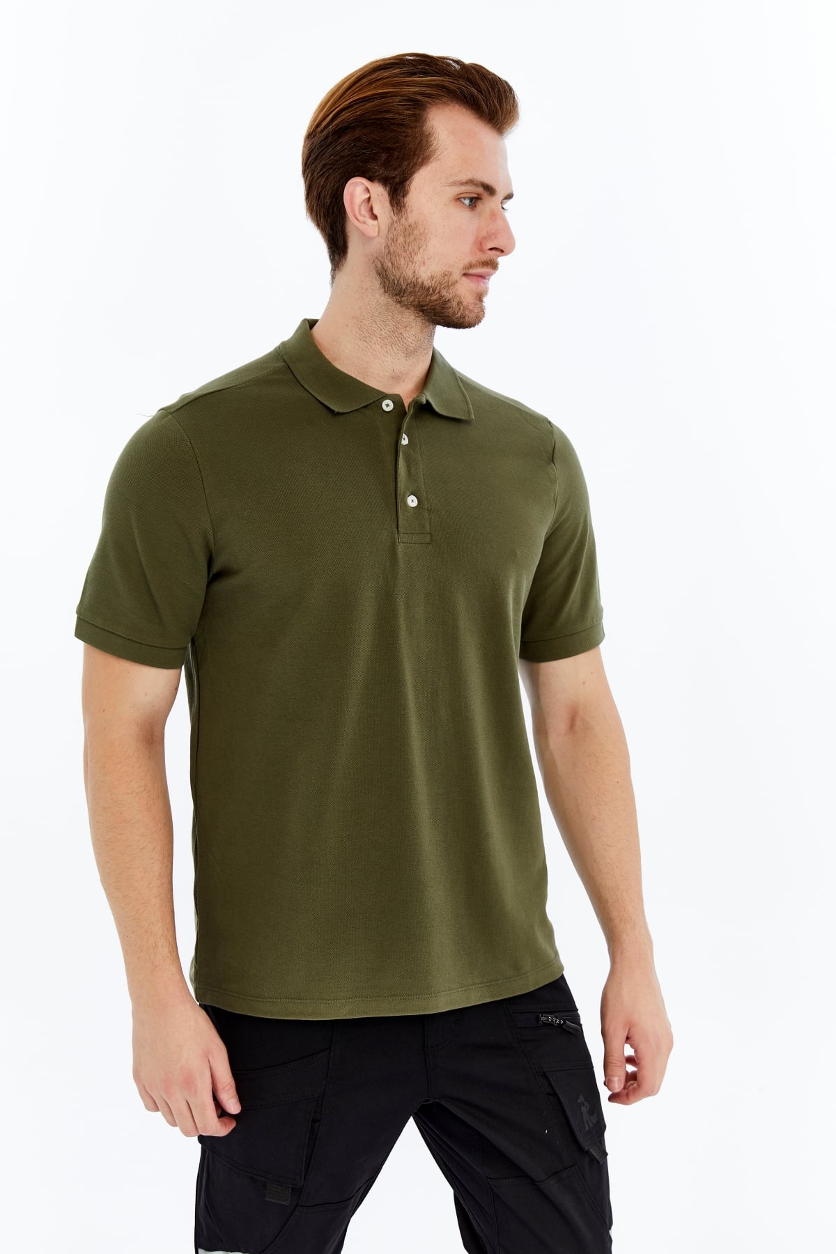 Uniprom Polo Yaka Tişört %100 Pamuk Haki Erkek