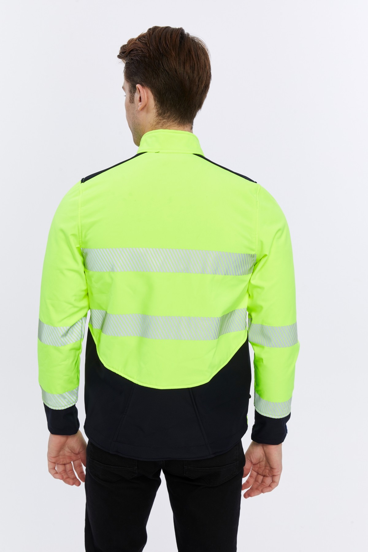 Uniprom Softshell Mont İçi Polarlı Su ve Rüzgar Geçirmez Yüksek Görünümlü Pro Model Neon Sarı