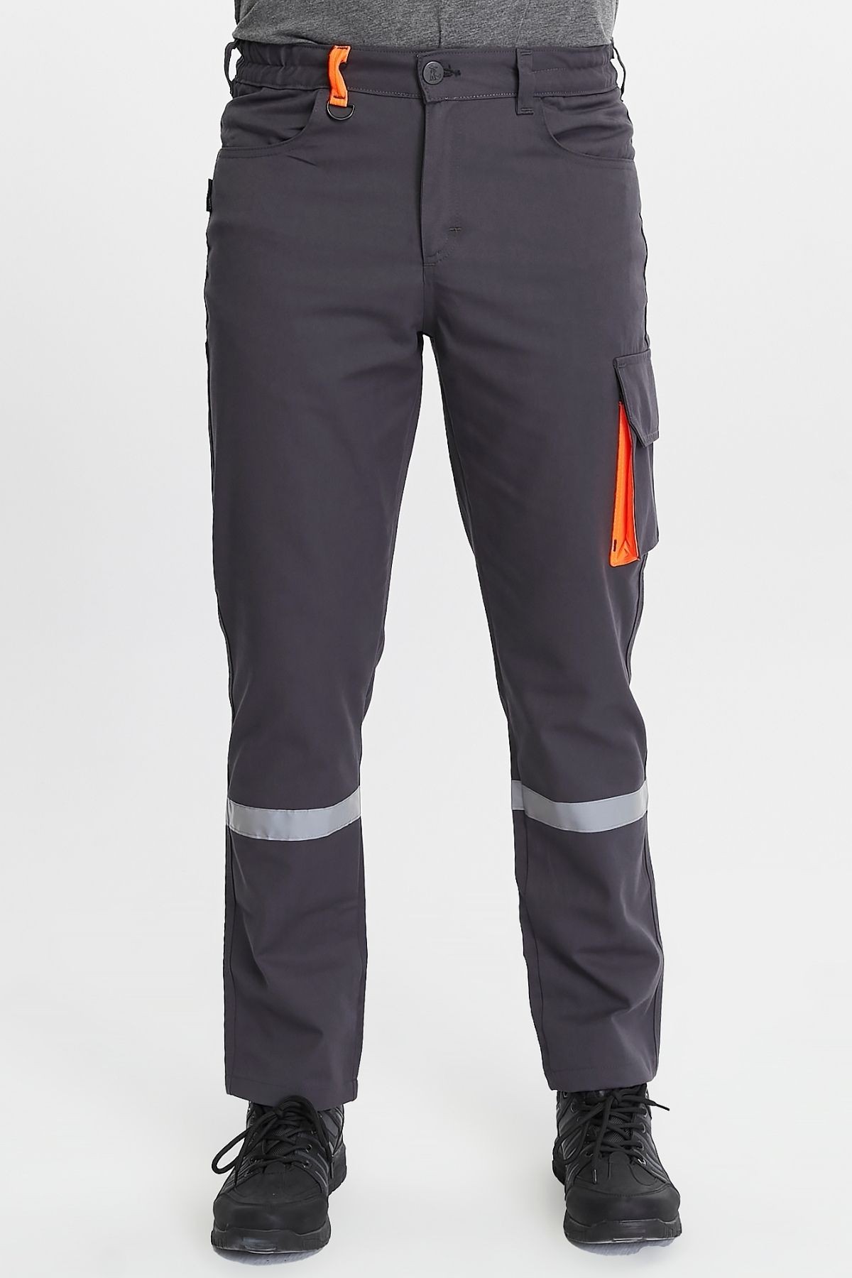 Uniprom İş Pantolonu Harman Kumaş Klasik Model Koyu Gri Kargo Pantolon Yazlık