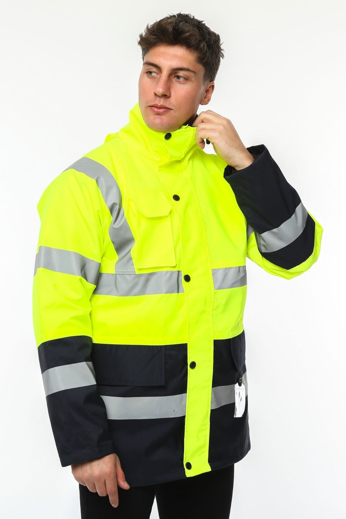 Uniprom İş Kabanı Parka Su ve Rüzgar Geçirmez Rain Safety Model Membranlı Neon Sarı Erkek