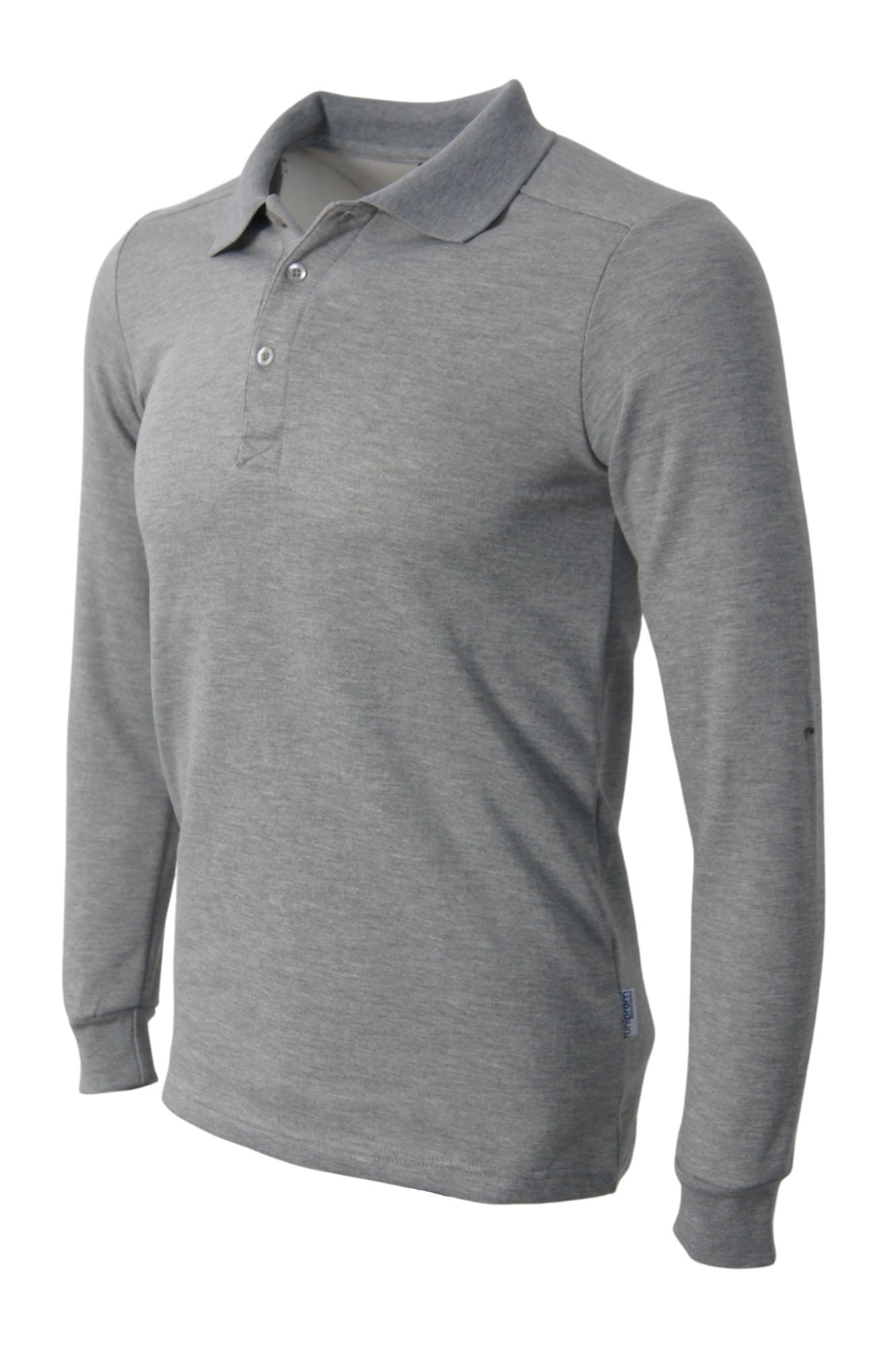 Uniprom Sweatshirt Polo Yaka Şardonlu %100 Pamuk Erkek Gri