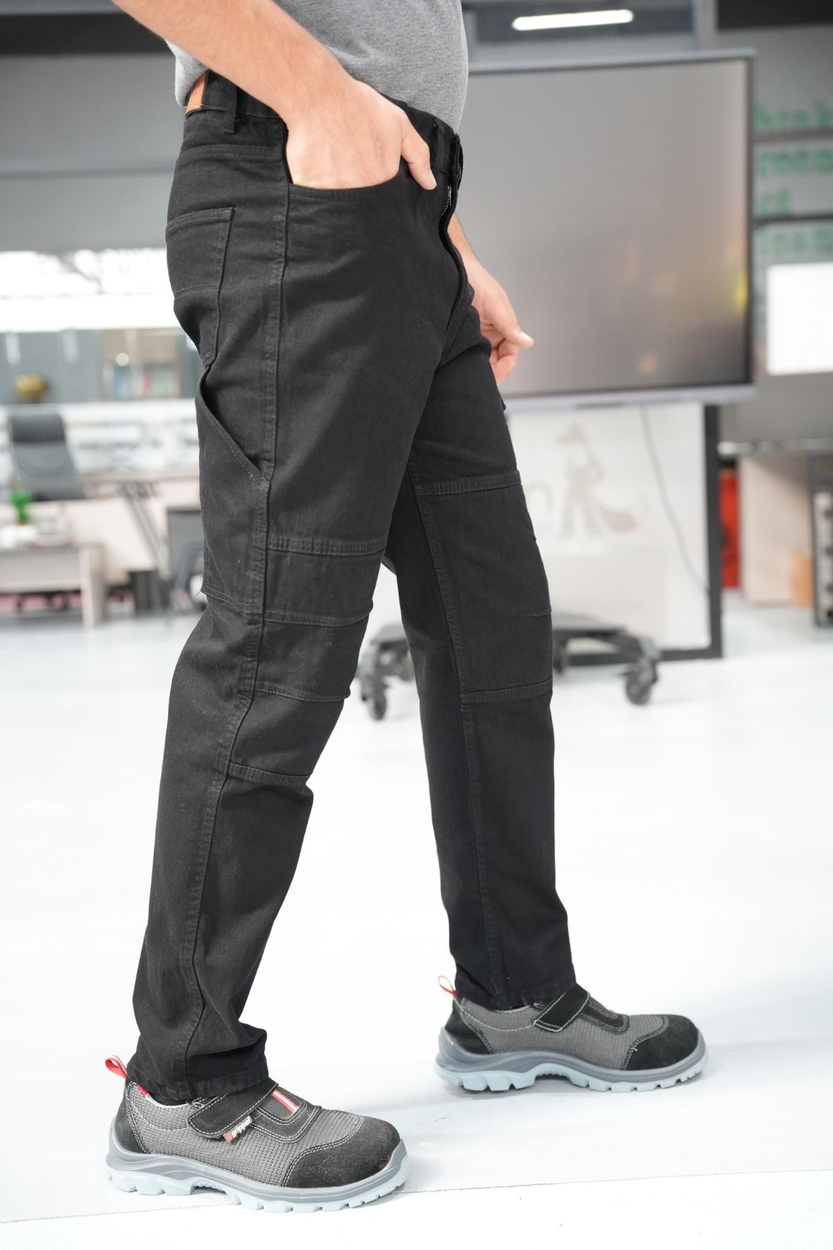 Uniprom İş Pantolonu Kot Kumaş Titan Flex Model Siyah