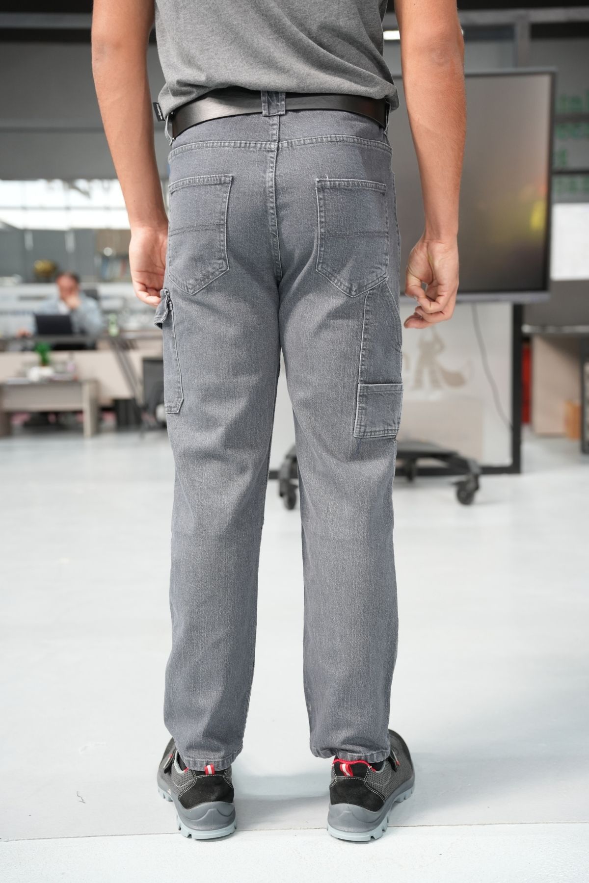 Uniprom İş Pantolonu Kot Kumaş Titan Flex Model Gri