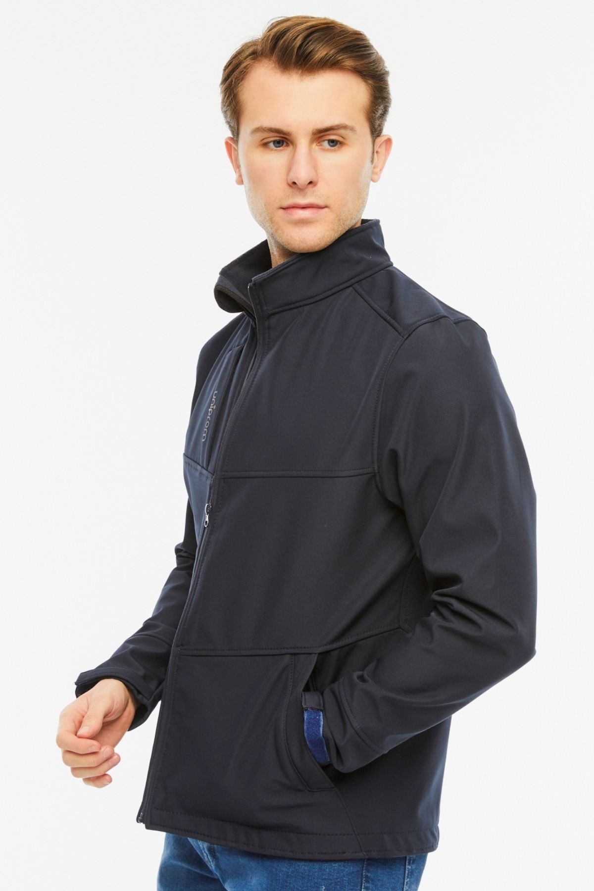 Uniprom Softshell Mont İçi Polarlı Su ve Rüzgar Geçirmez Pro Model Lacivert Erkek