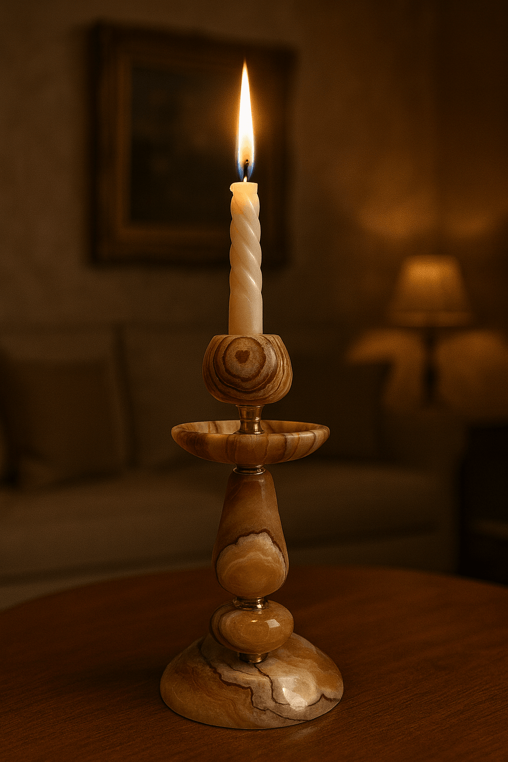 Mermer şamdan vintage 