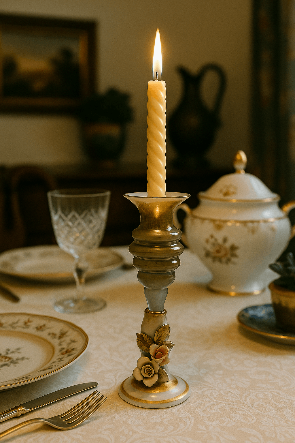 Murano kristal şamdan 