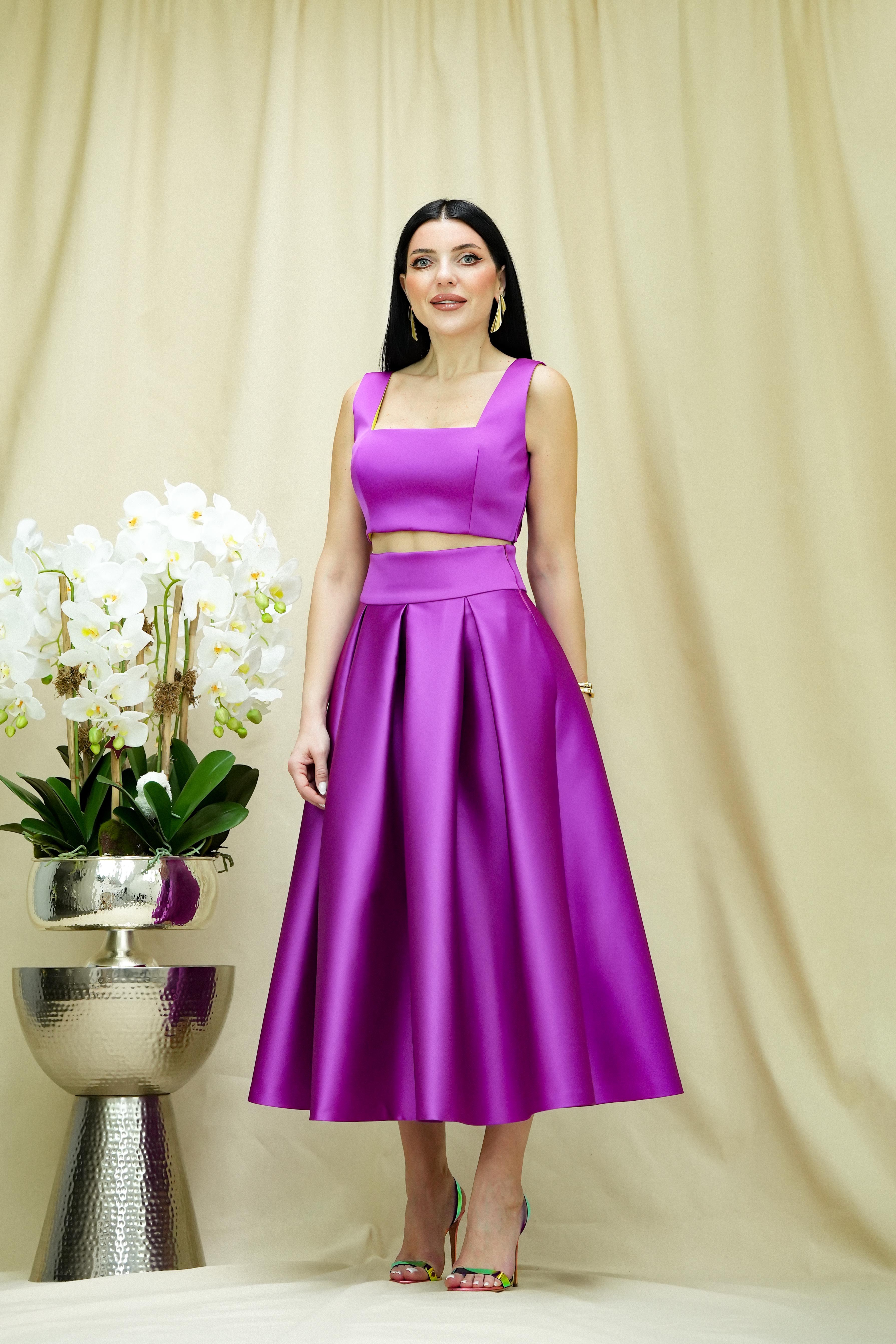 Elegance Midi Skirt - Purple