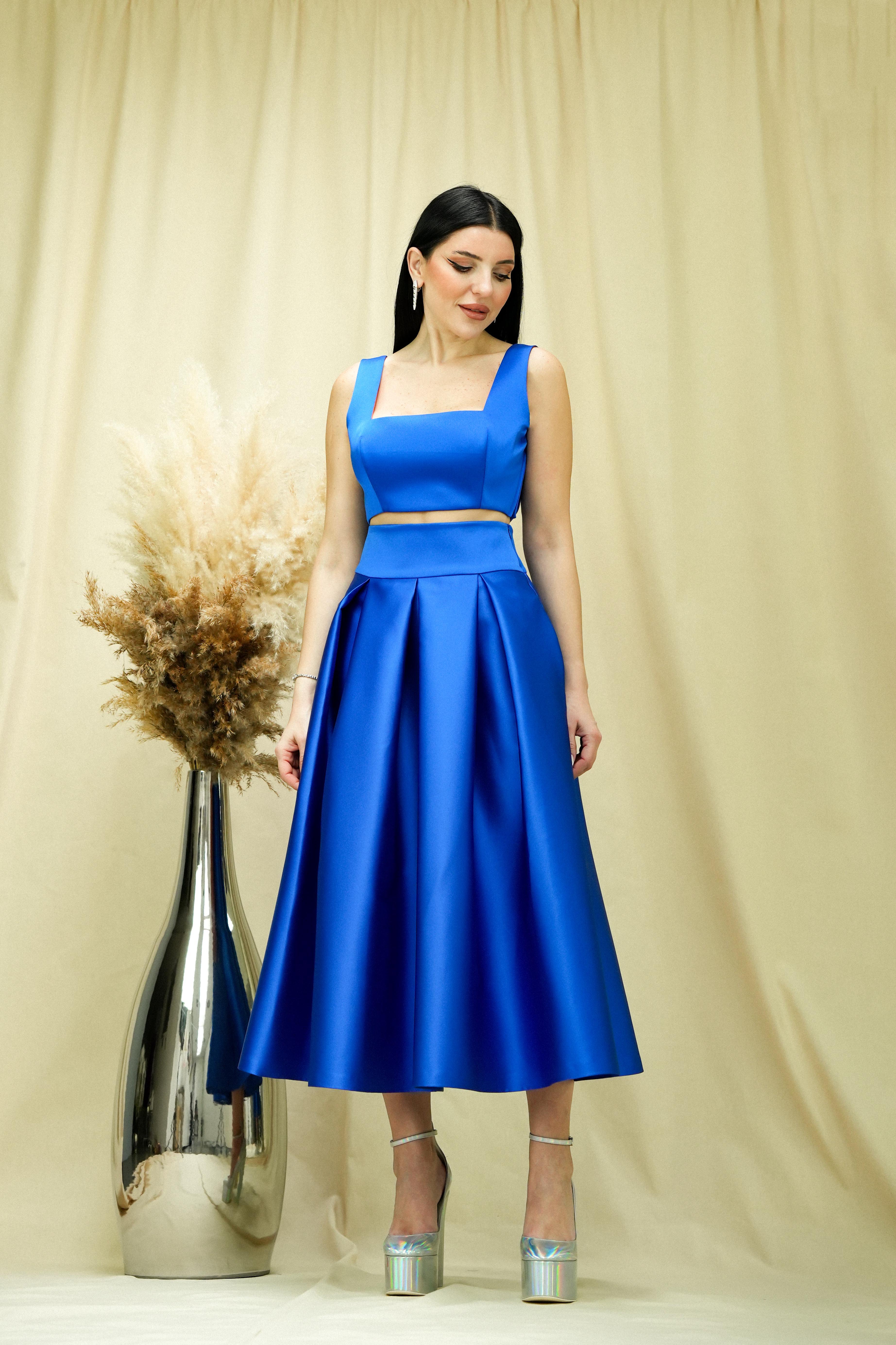 Elegance Midi Skirt - Cobalt